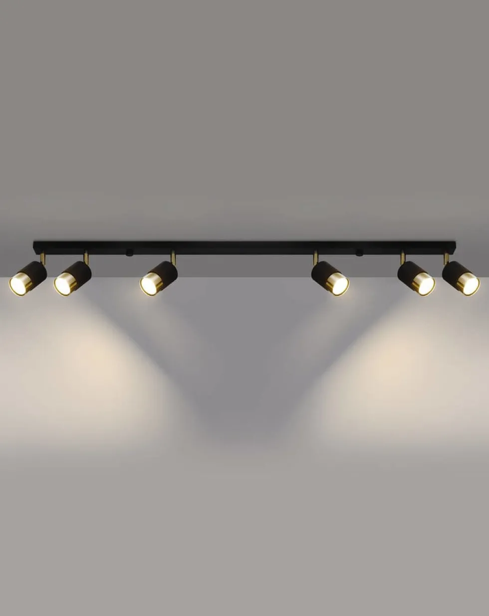 LED Deckenspot Schwarz Gold NERO - 6 x GU10 Fassung - exkl. LED's