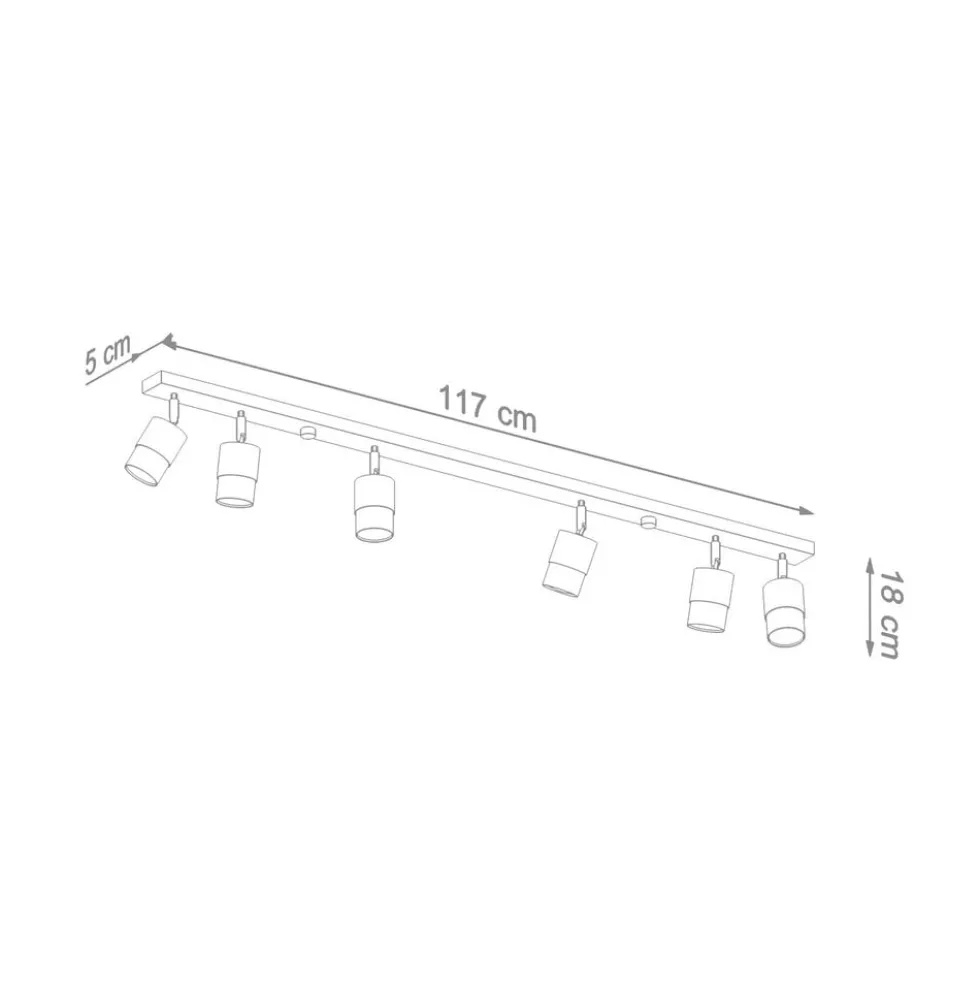 LED Deckenspot Schwarz Gold NERO - 6 x GU10 Fassung - exkl. LED's