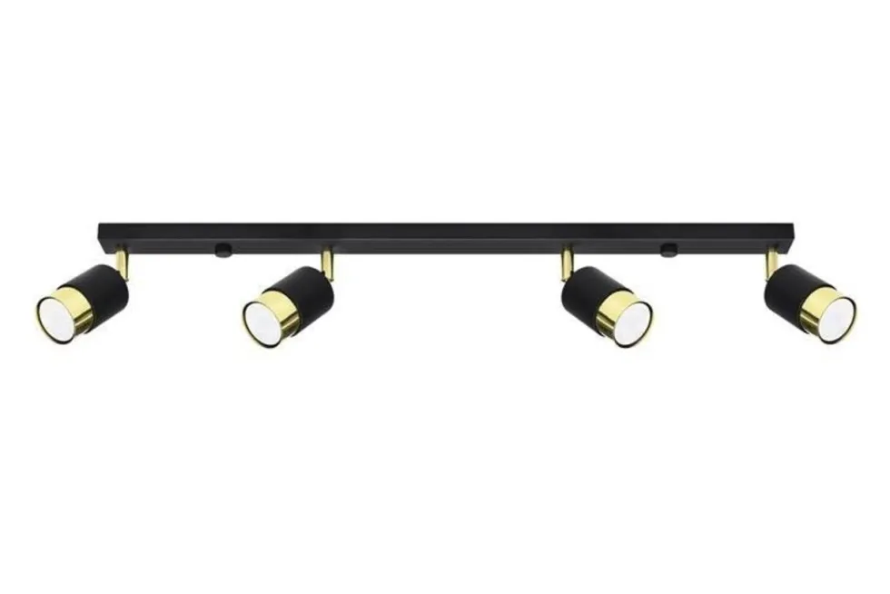 LED Deckenspot Schwarz Gold NERO - 4 x GU10 Fassung - exkl. LED's
