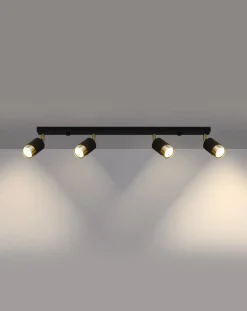 LED Deckenspot Schwarz Gold NERO - 4 x GU10 Fassung - exkl. LED's