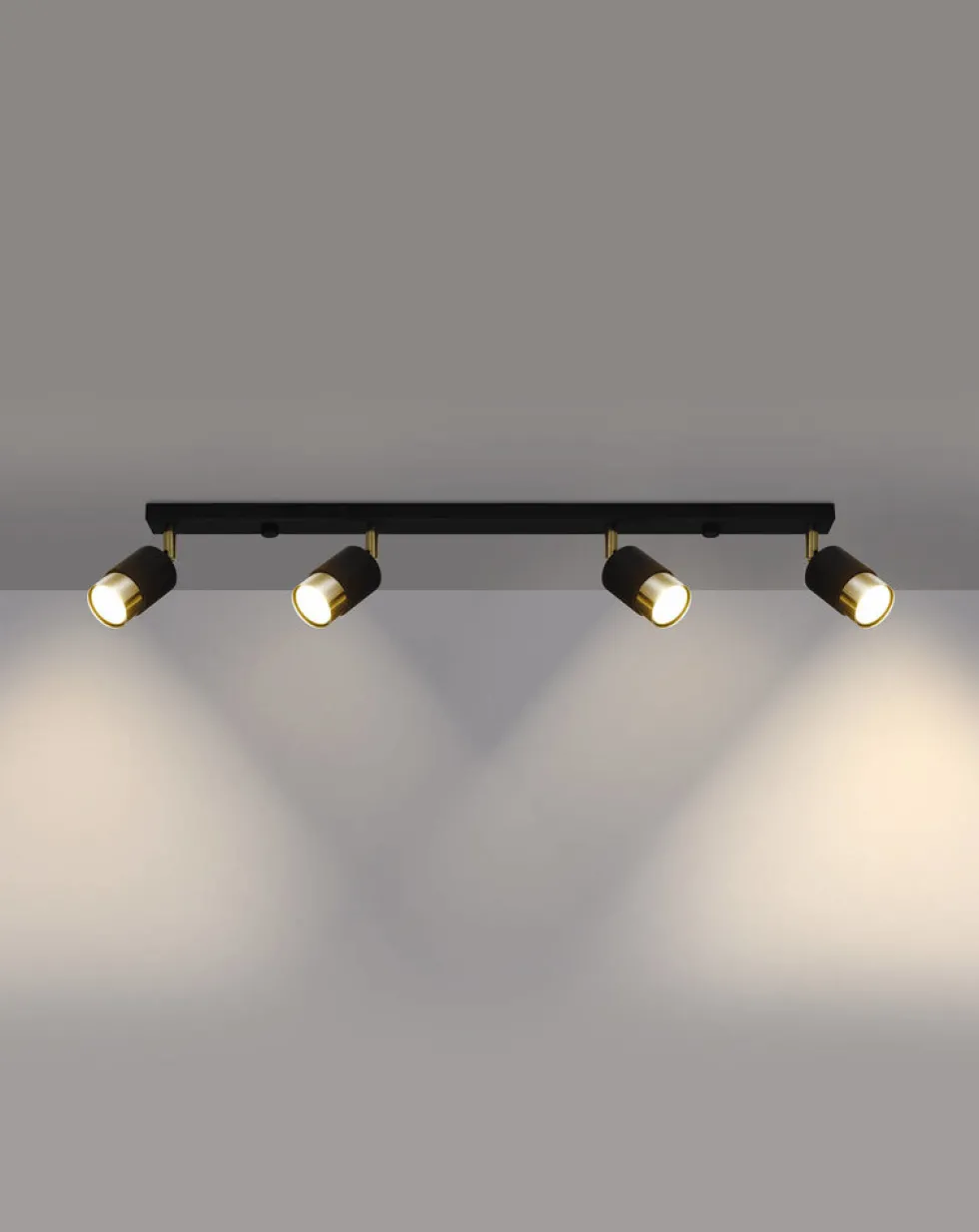 LED Deckenspot Schwarz Gold NERO - 4 x GU10 Fassung - exkl. LED's