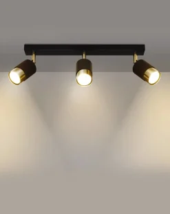 LED Deckenspot Schwarz Gold NERO - 3 x GU10 Fassung - exkl. LED's