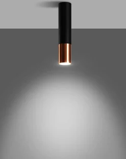 LED Deckenspot Schwarz Kupfer LOOPEZ - 1 x GU10 Fassung - exkl. LED's
