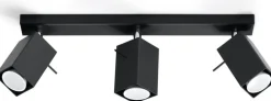 LED Deckenspot Schwarz MERIDA - 3 x GU10 Fassung - exkl. LED's