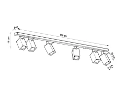 LED Deckenspot Schwarz MERIDA - 6 x GU10 Fassung - exkl. LED's