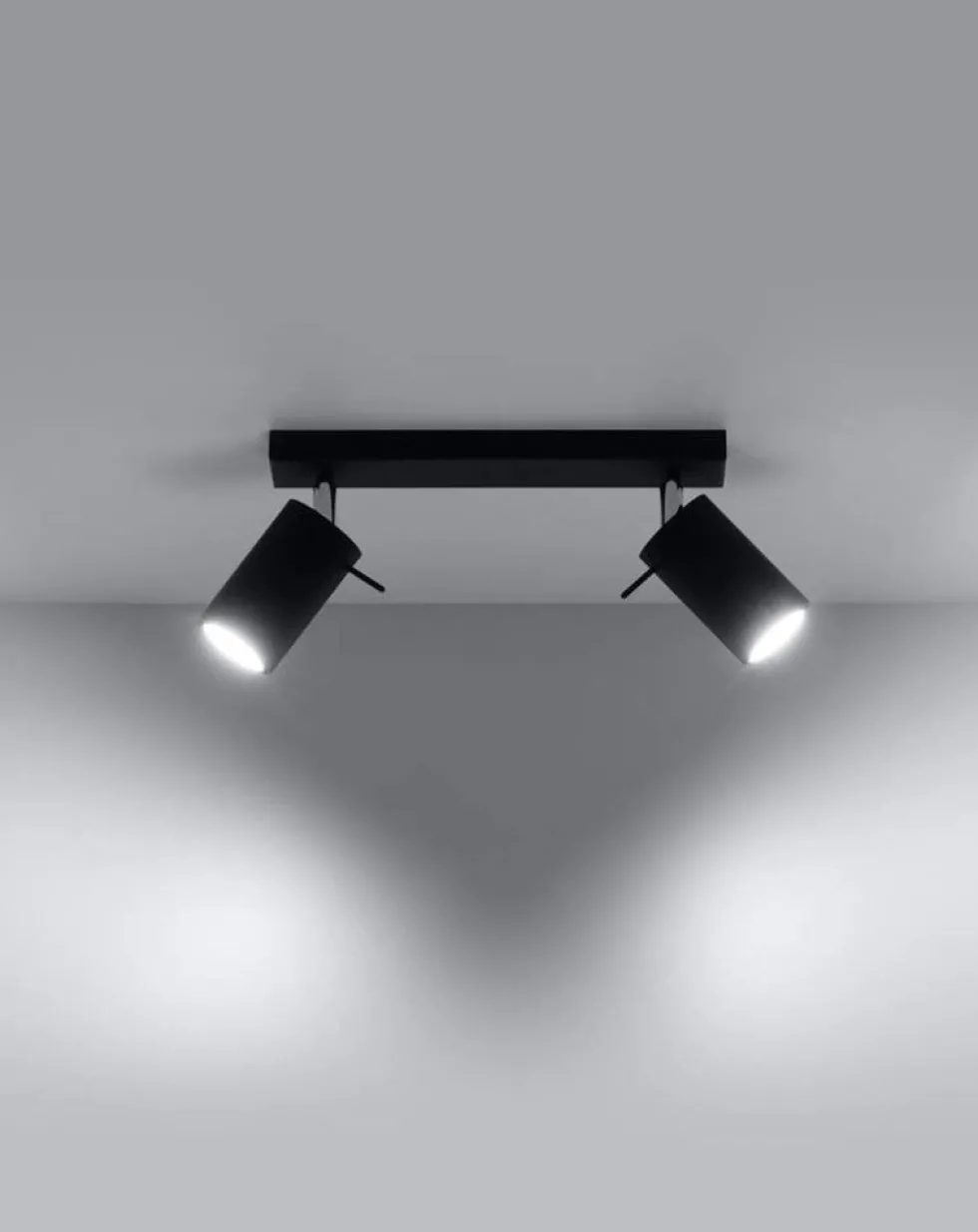 LED Deckenspot Schwarz RING - 2 x GU10 Fassung - exkl. LED's