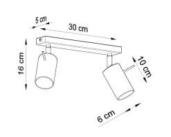 LED Deckenspot Schwarz RING - 2 x GU10 Fassung - exkl. LED's