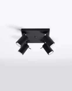 LED Deckenspot Schwarz RING - 4 x GU10 Fassung - exkl. LED's