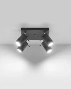 LED Deckenspot Schwarz RING - 4 x GU10 Fassung - exkl. LED's