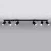 LED Deckenspot Schwarz RING - 6 x GU10 Fassung - exkl. LED's
