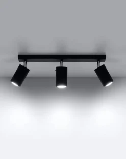 LED Deckenspot Schwarz RING - 3 x GU10 Fassung - exkl. LED's