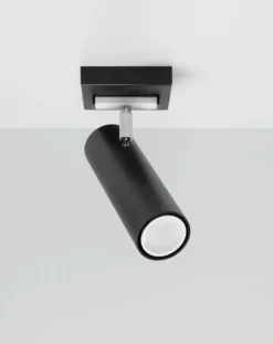 LED Deckenspot Schwarz Silber DIREZIONE - 1 x GU10 Fassung - exkl. LED's
