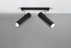 LED Deckenspot Schwarz Silber DIREZIONE - 2 x GU10 Fassung - exkl. LED's
