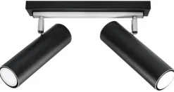 LED Deckenspot Schwarz Silber DIREZIONE - 2 x GU10 Fassung - exkl. LED's