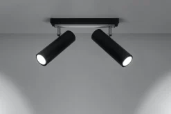 LED Deckenspot Schwarz Silber DIREZIONE - 2 x GU10 Fassung - exkl. LED's