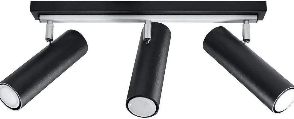 LED Deckenspot Schwarz Silber DIREZIONE - 3 x GU10 Fassung - exkl. LED's