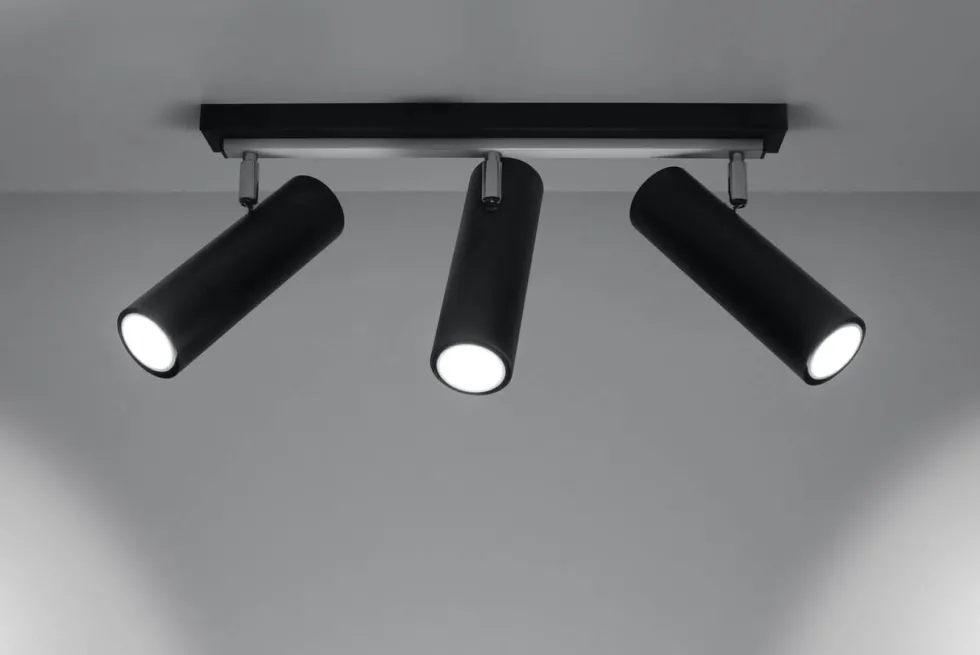 LED Deckenspot Schwarz Silber DIREZIONE - 3 x GU10 Fassung - exkl. LED's