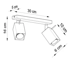 LED Deckenspot Weiß MERIDA - 2 x GU10 Fassung - exkl. LED's