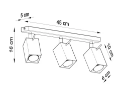 LED Deckenspot Weiß MERIDA - 3 x GU10 Fassung - exkl. LED's
