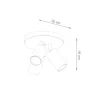 LED Deckenspot Weiß RING - 3 x GU10 Fassung - exkl. LED's