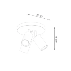 LED Deckenspot Weiß RING - 3 x GU10 Fassung - exkl. LED's