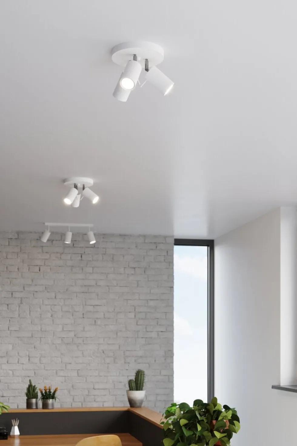 LED Deckenspot Weiß RING - 3 x GU10 Fassung - exkl. LED's
