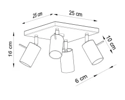 LED Deckenspot Weiß RING - 4 x GU10 Fassung - exkl. LED's