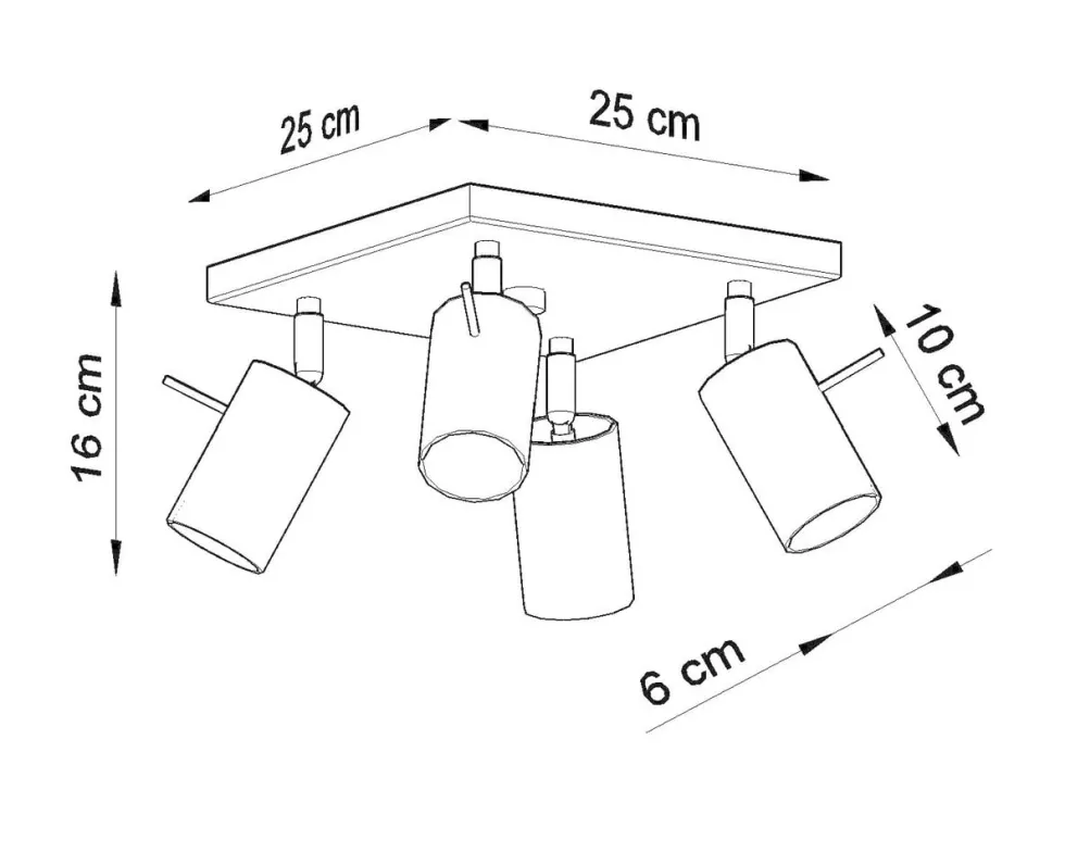 LED Deckenspot Weiß RING - 4 x GU10 Fassung - exkl. LED's