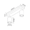 LED Deckenspot Weiß - 2 verstellbare GU10 Fassungen für LED Spots - exkl. LED Spot