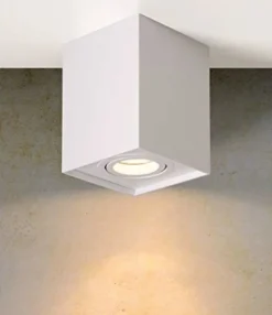 LED Deckenspot - Wüfel viereckig - Weiß - mit GU10 Fassung - schwenkbar - exkl. LED Spot