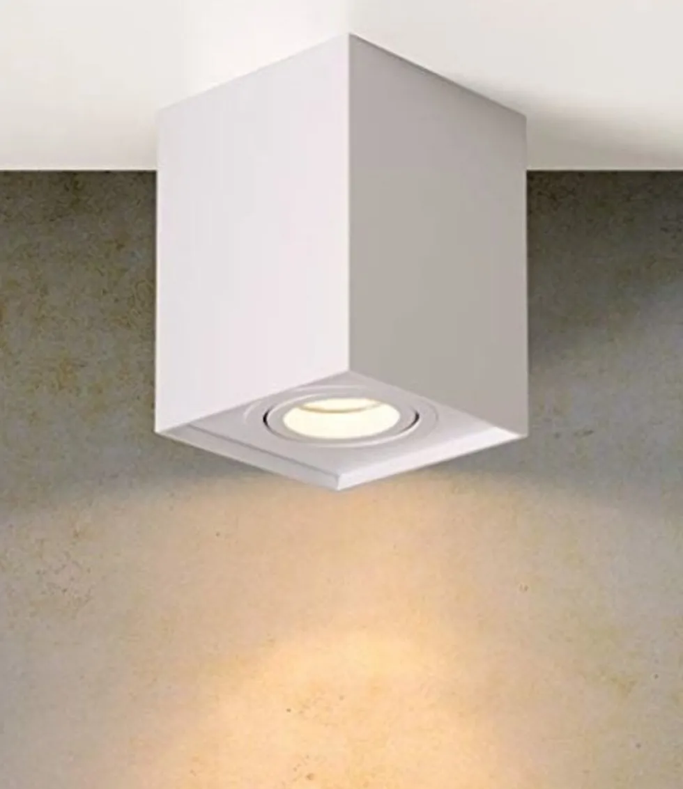 LED Deckenspot - Wüfel viereckig - Weiß - mit GU10 Fassung - schwenkbar - exkl. LED Spot