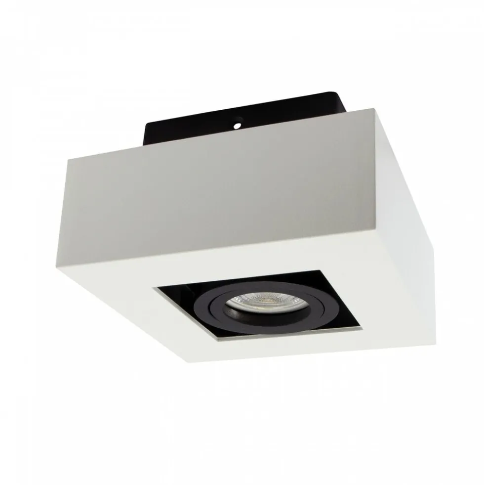 LED-Deckenspot-1 x GU10-Fassung – 145 x 145 x 85 mm – Aluminium – Schwarz – Weiß