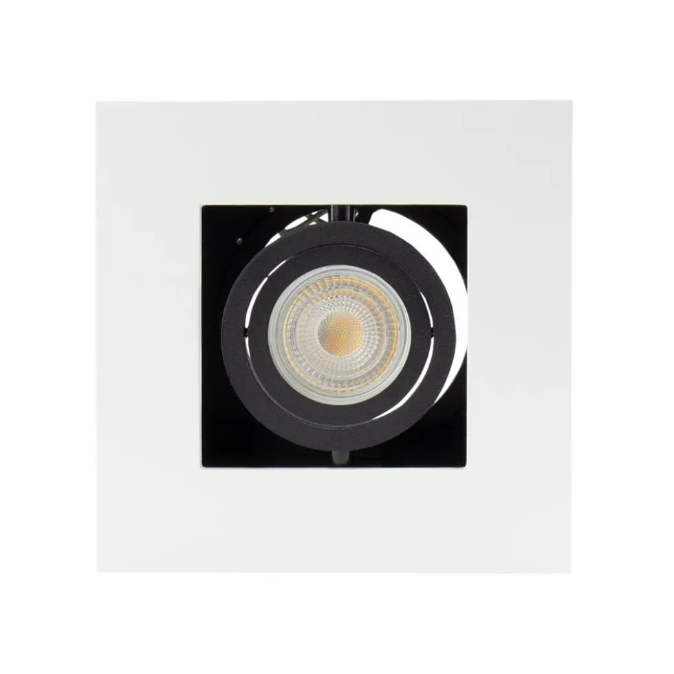 LED-Deckenspot-1 x GU10-Fassung – 145 x 145 x 85 mm – Aluminium – Schwarz – Weiß