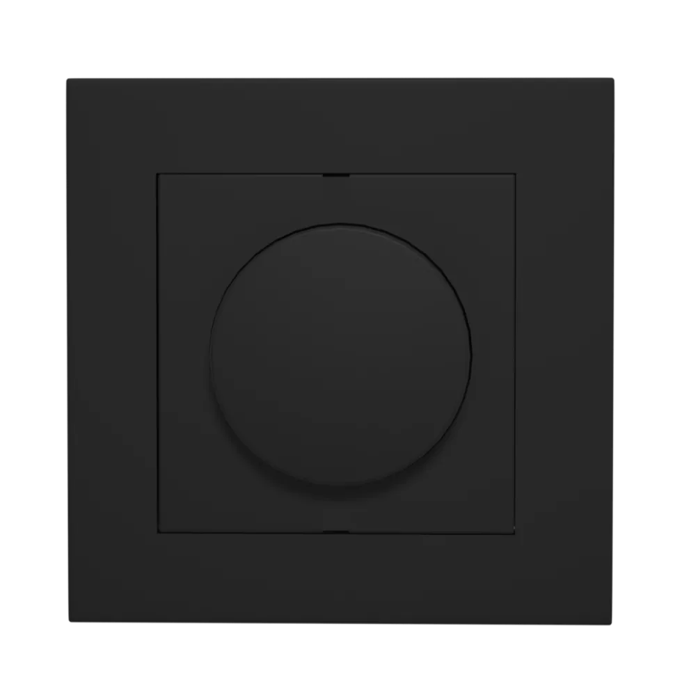 LED Dimmer Abdeckrahmen / Abdeckplatte Modern Schwarz - 84x84mm