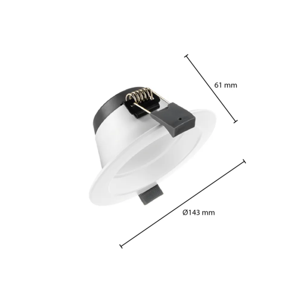 LED Downlight Ortho Ø120 12W CCT-Schalter Dimmbar