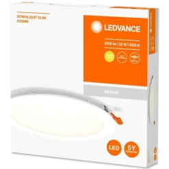 LED Downlight Slim Recess Weiß 22W 2000lm 110D - 865 Tageslichtweiß | 225mm - Ausschnitt 200mm