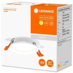 LED Downlight Slim Recess Weiß 4.5W 240lm 110D - 830 Warmweiß | 85mm - Ausschnitt 72mm