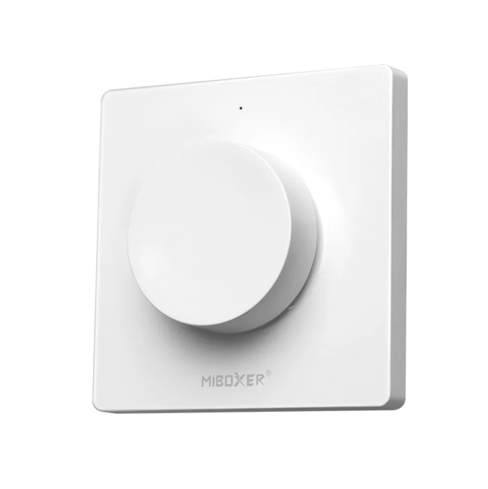LED-Dreh Dimmer - Aufputz - Wandbedienung - Gehäuse weiß | RF 2.4Ghz - CCT Lichtfarbe steuerbar und dimmbar | MiBoxer