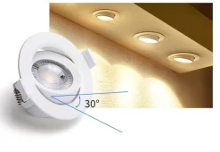 LED Einbauspot dimmbar - 5W entspricht 50W - 3000K Warmweiß - schwenkbar - Schwarz