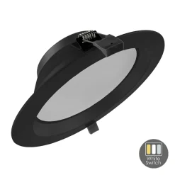 LED Einbauspot ORTHO - 20W - Sägegröße Ø192 - White switch - Schwarz