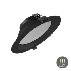 LED Einbauspot ORTHO - 15W - Sägegröße Ø170 - White switch - Schwarz