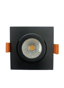 LED Einbauspot viereckig Schwarz dimmbar - 5W entspricht 50W - 2700K Warmweiß