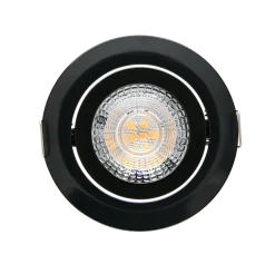 LED Einbaustrahler dimmbar Schwarz - 5W entspricht 45W - 3000K Warmweiß - Sägegröße 74mm