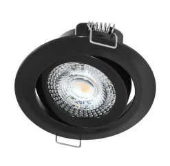 LED Einbaustrahler dimmbar Schwarz - 5W entspricht 45W - 3000K Warmweiß - Sägegröße 74mm