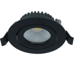 LED-Einbaustrahler Slim Schwarz Rund 5W 350lm 60D - 927 Warmweiß | 82mm - IP44 - Dimmbar - Höchste Farbwiedergabe