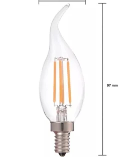 LED Fadenlampe dimmbar - E14 C37 - 5W entspricht 40W - 2700K Warmweiß