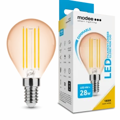 LED Fadenlampe - dimmbar - E14 Sockel - G45 - 4W entspricht 28W - 1800K extra Warmweiß