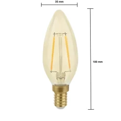 LED Fadenlampe E14 - C35 - 2W entspricht 25W - 2500K extra Warmweiß