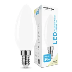 LED Fadenlampe - E14 C35 7W - 4000K Neutralweiß - Milchglas