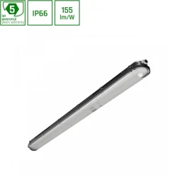 LED Feuchtraumleuchte IP66 – 20-40W 3000-6000Lm – 840 Neutralweiß | 120cm – Multi Lumen Einstellbar – IK10 – Limea Pro – Schwarz